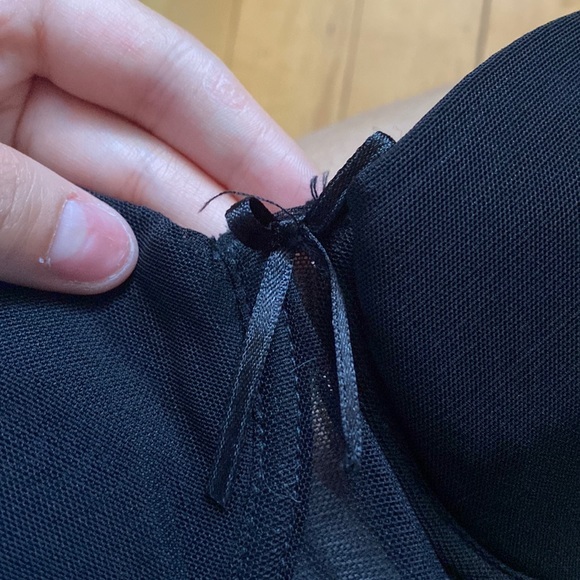 JOLIE BLACK AND RED BUSTIER CORSET MESH AND LACE TOP SIZE MEDIUM - Picture 5 of 7